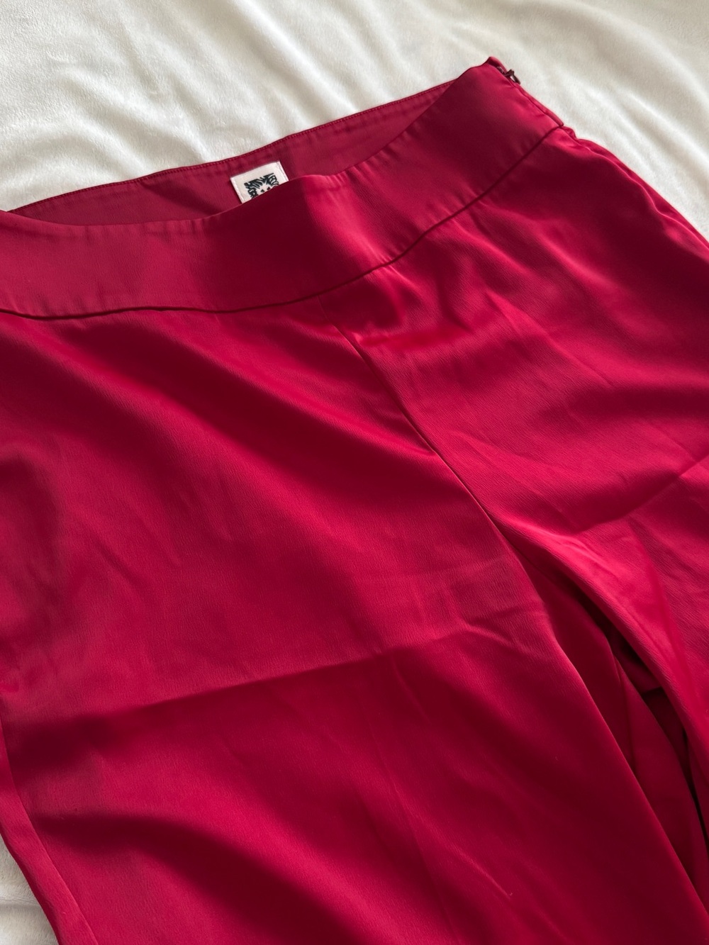 Anne Klein Red Satin Wide Leg Pants Women’s Size 4 - Picture 3 of 6